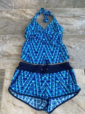 Athleta swimwear halter tank swimtop & matching swimshorts